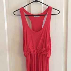 Coral racer back maxi dress
